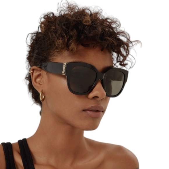 Brand New with Tags! YSL Saint Laurent Monogram Acetate 56MM Cat Eye Sunglasses - Picture 7 of 15